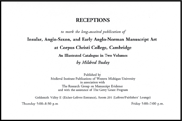 Invitation to Receptions to celebrate the co-publication of the Illustrated Catalogue (1997)