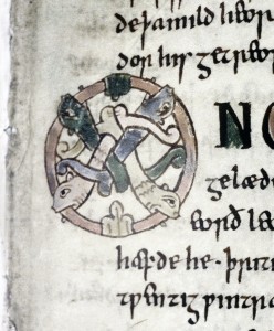 Bodleian Library, Tanner MS 10, folio 38 recto, detail.
