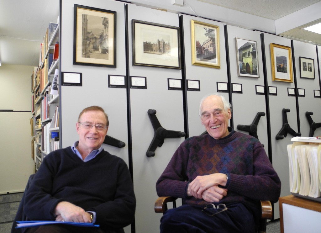 Giles Constable and James Marrow at the Meeting of the Honorary Trustees of the Research Group on 13 December 2013. Photography Mildred Budny.