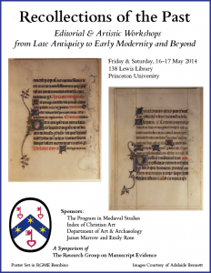 Poster for "Recollections of the Past" Symposium (May 2014) with border