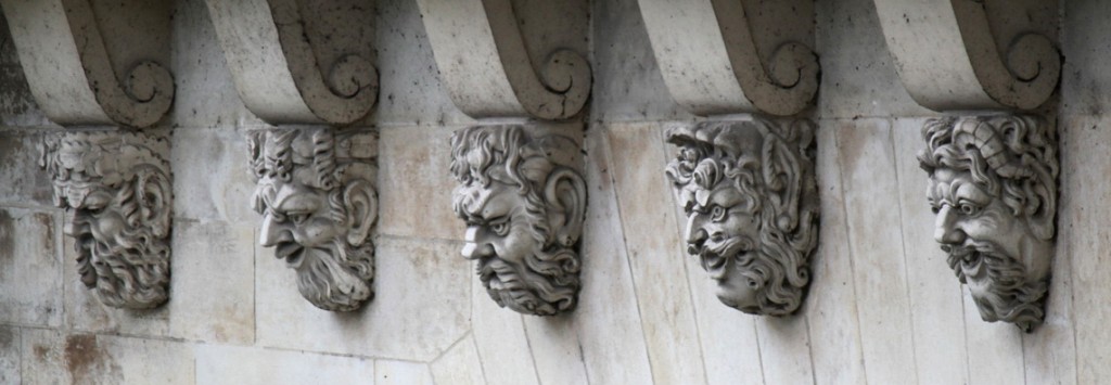 5 Corbel Heads on Le Pont Neuf, Paris