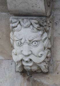 Corbel Head with handlebar moustache on Le Pont Neuf, Paris