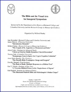 "The Bible and the Visual Arts" Symposium 1995 Poster