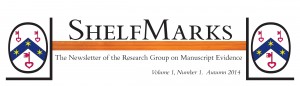 2014 Masthead for the RGME-newsletter 'ShelfMarks'