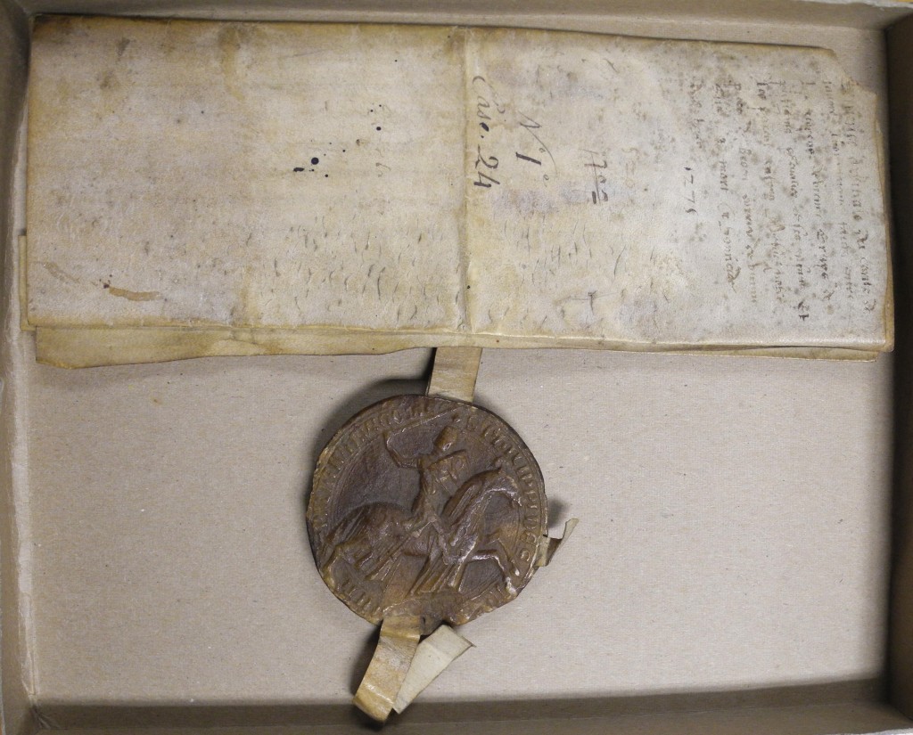 Charter of 1275 of Philip II, Count of Savoy, with wax seal. Photography © Mildred Budny