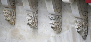 Four Corbel Heads from Le Pont Neuf, Paris