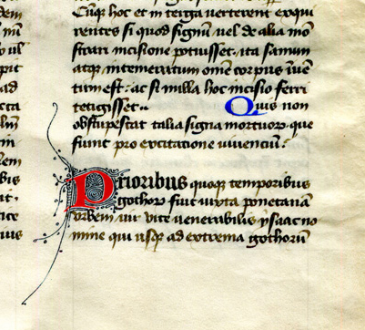 Dialogues of Gregory the Great, Book III, chapter XIV initial, reproduced by permission