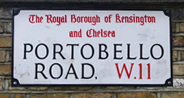 Sign for the Portobello Road, W11, London