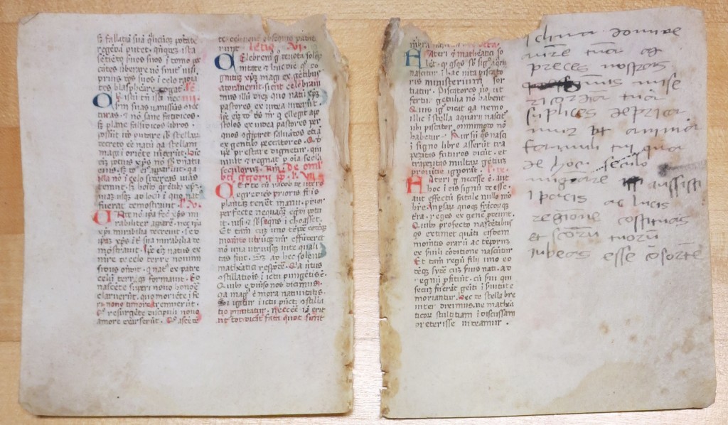 Breviary Fragment, Folios Iv/IIr, with the End of the Lections, plus a Note. Private Collection. Photography by Mildred Budny.