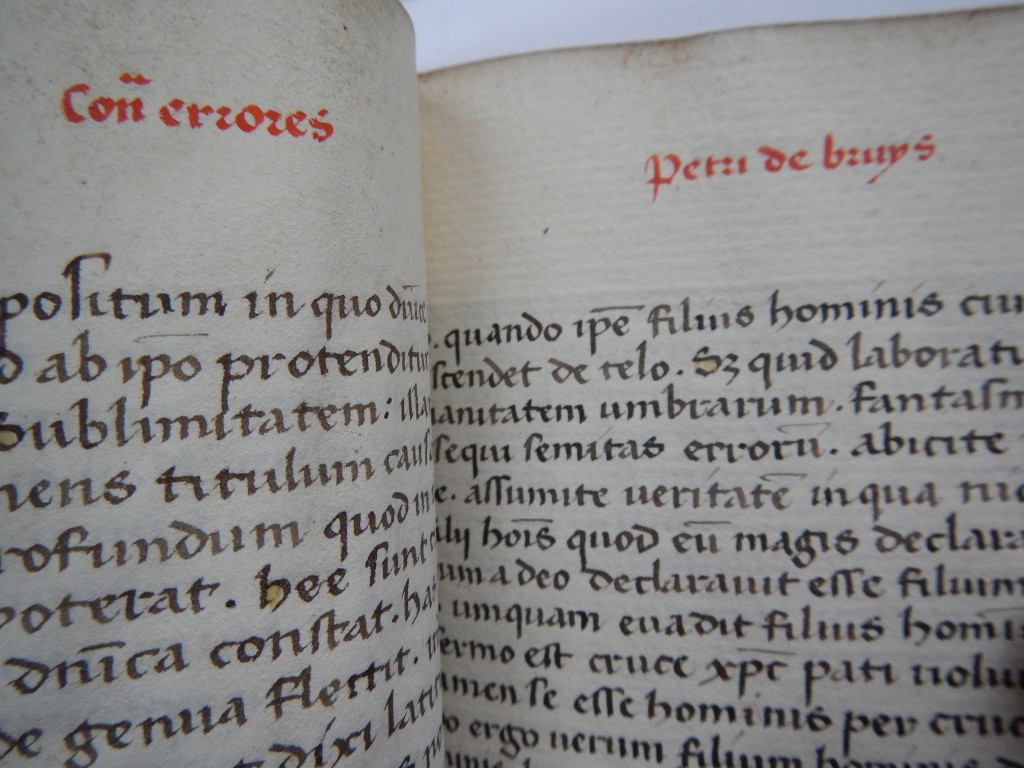 PeterVellum faces Paper in the Le Parc Abbey copy of Peter the Venerable.. Photography © Mildred Budny