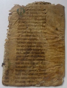Recto of the Part-Leaf from Bede's Homily on the Gospels for Holy Saturday (Mark 7:31-37).
