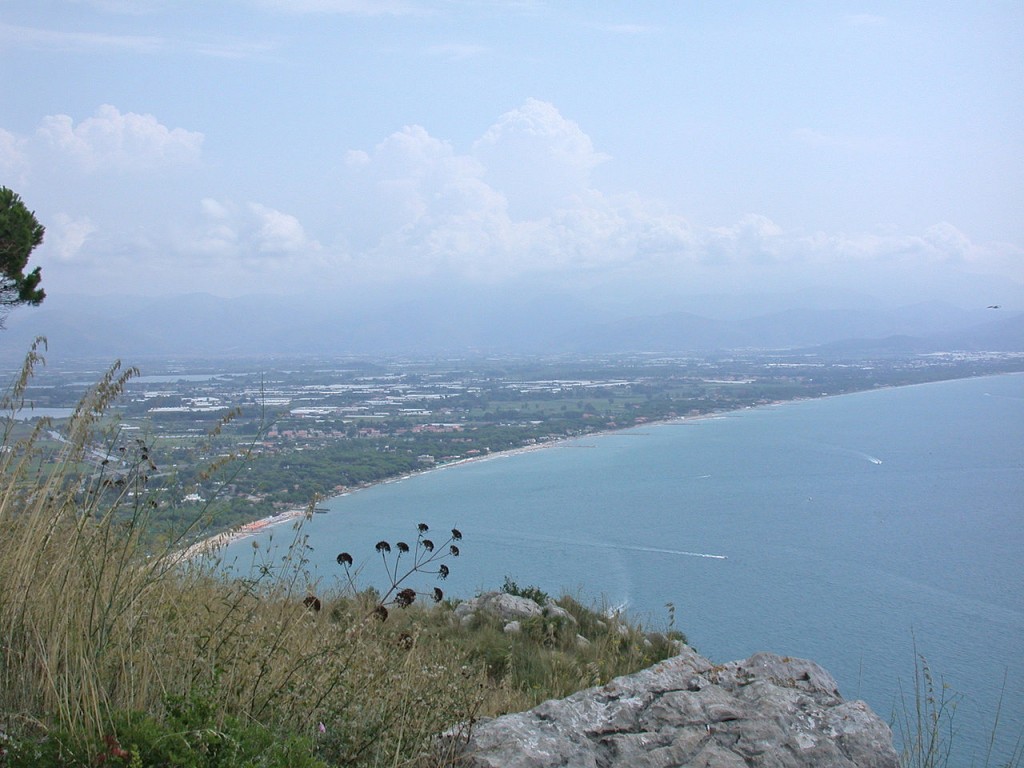 View of the Plain of Fondi from Terracina. Photograph in the Public Domain via Wikipedia.