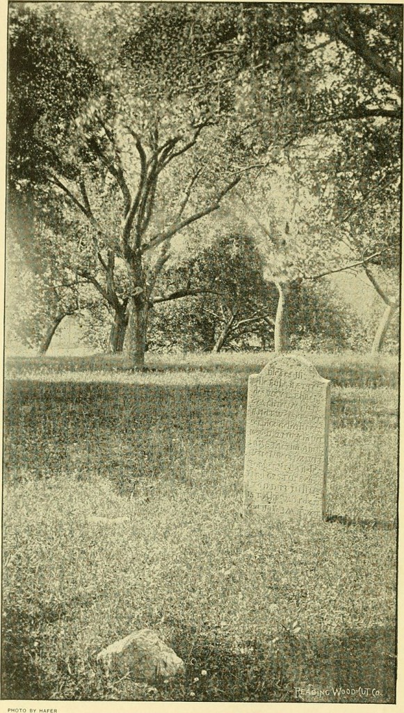 Tombstone of Conrad Weiser, from Morton L. Montgomery, "Life and Times of Conrad Weiser" (1893), via Wikipedia Commons.