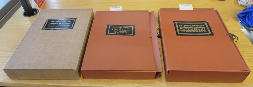 Three Ege Portfolios. "Fifty Original Leaves from Medieval Manuscripts" 

<p style=