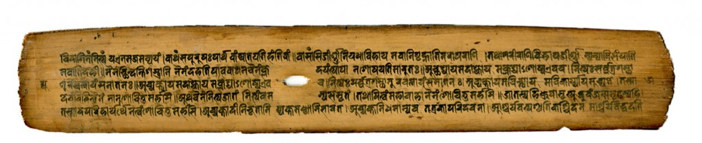 (zoo13poster 6) Palm-Leaf Manuscript from Nepal, probably 15th-century CE. Private Collection.