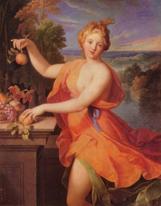 Pigment on Canvas. Nicolas_Fouché, Pomona (1700), Budapest, Museum of Fine Arts, via Wikipedia Commons