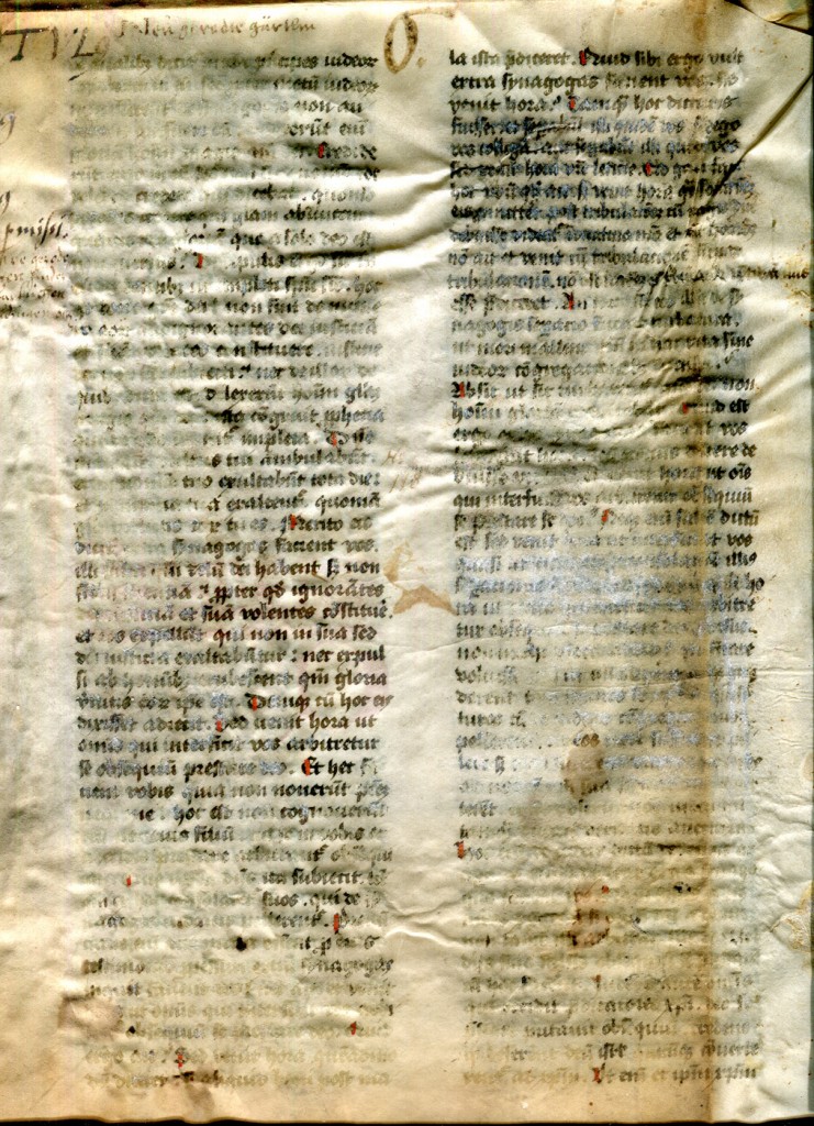 Augustine Homilies Bifolium, Folio I recto. Private Collection, reproduced by permission.