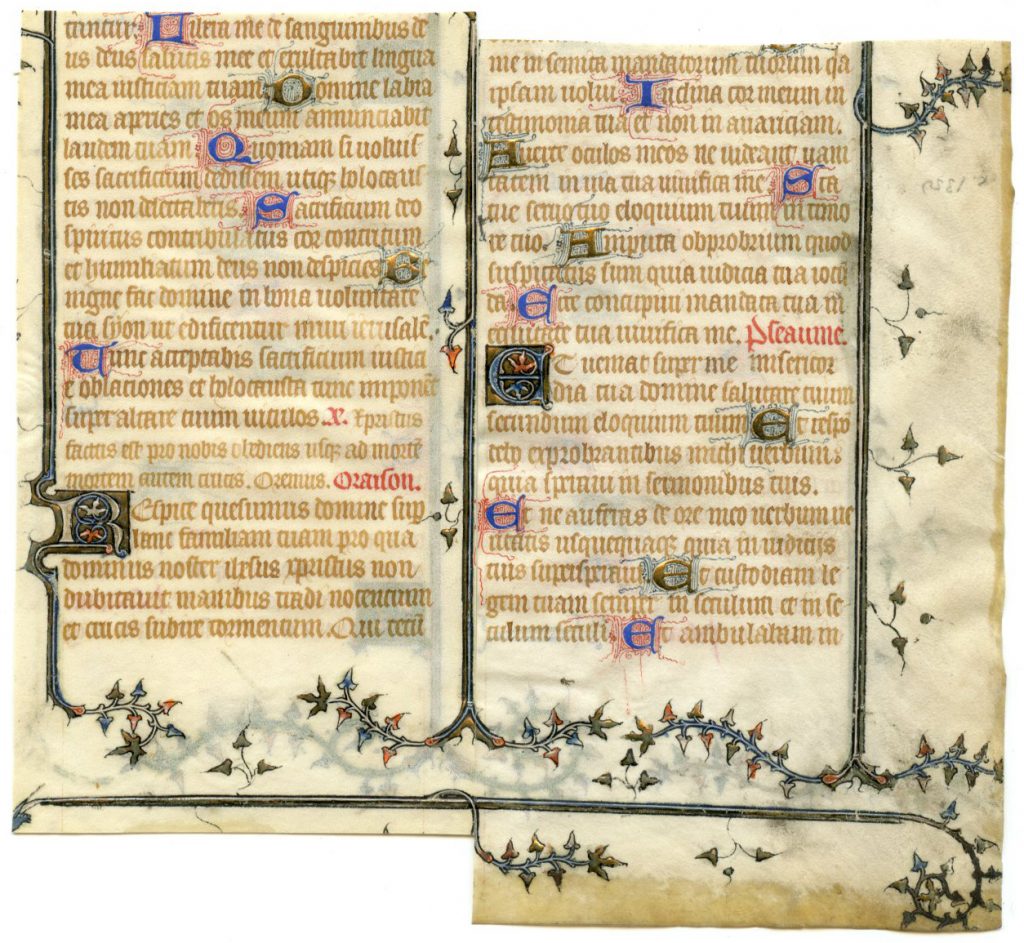 Rejoined Pieces of a Single Leaf from a Book of Hours. Private Collection, reproduced by permission.