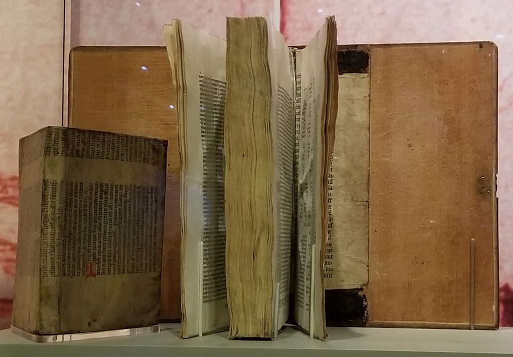 Princeton University Library. Gutenberg Bible Leaves Recycled as Binding Materials. Photograph by Mildred Budny.