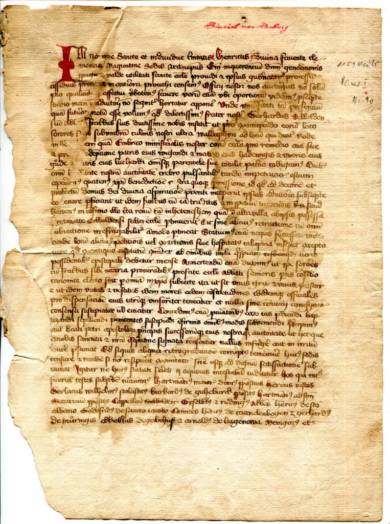 Private Collection, Selbold Cartulary Fragment, Folio 1 recto.