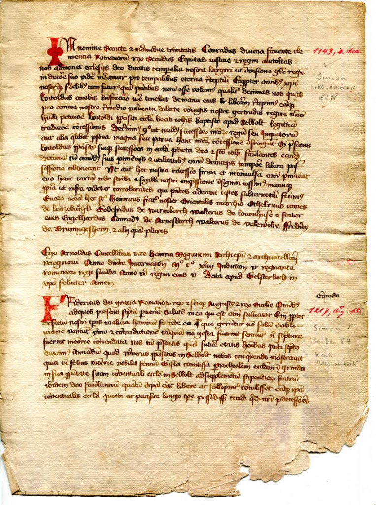 Private Collection, Selbold Cartulary Fragment, Folio 2 recto.