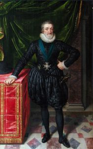 Paris, Musée du Louvre, Department of Paintings, Henry IV, King of France in Black Dress (1610), by Frans Pourbus the Younger. Image Public Domain via Wikimedia Commons.