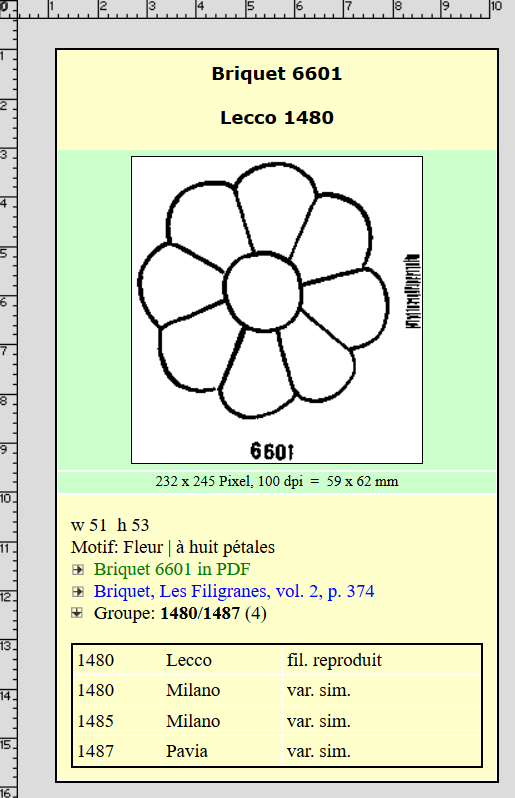 Briquet 6601 Flower with 8 Petals, via Briquet Online..