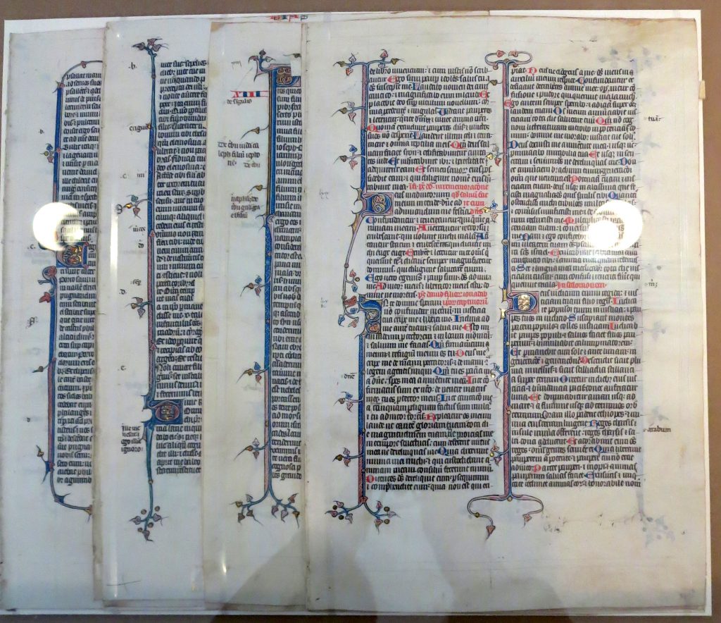 Beinecke Rare Book & Manuscript Library, Otto Ege Collection, MS 14 Segments, with recto for Psalms 68:28 - 71:14 on top.