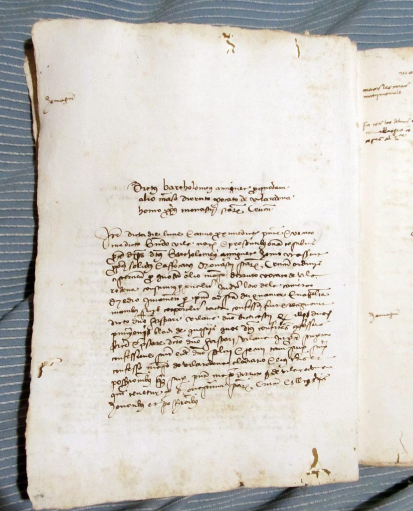 Private Collection, Spanish Castle Cartulary, Part-Filled Verso.