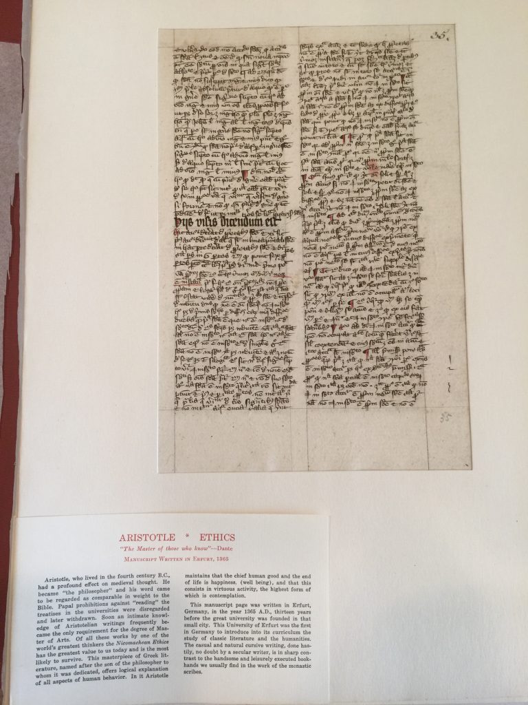 Private Collection, Ege's Famous Books in Nine Centuries, Aristotle Leaf within Mat. Reproduced by permission.