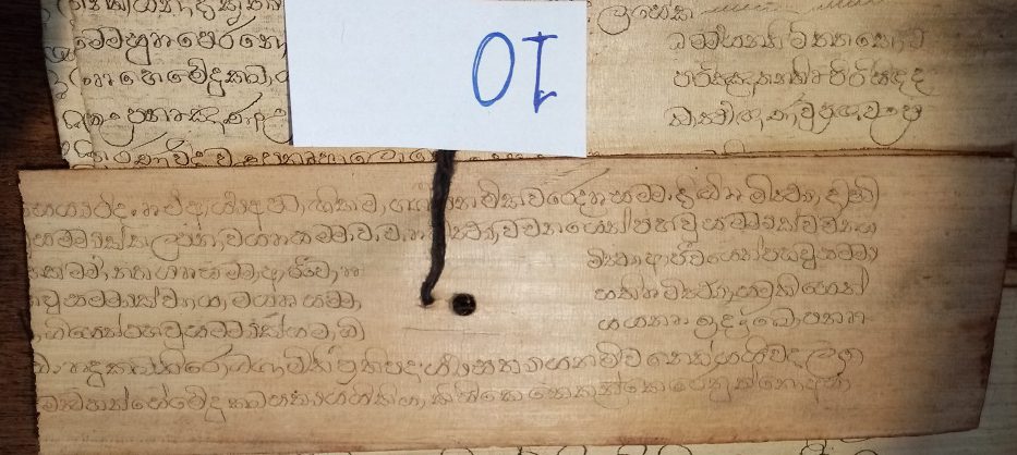 Private Collection, Sinhalese Palm-Leaf Manuscript, Leaf '10', Side 1 (Text Upright).