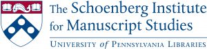 PL SIMS Logo with crest and title "The Schoenberg Institute for Manuscript Studies" 