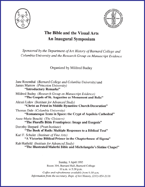"The Bible and the Visual Arts" Symposium 1995