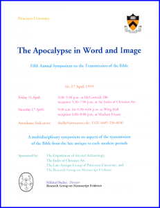 Poster for "The Apocalypse in Word and Image" Symposium (1999)