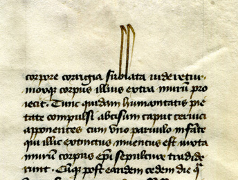 'Dialogues' leaf, recto, column b, top lines, reproduced by permission
