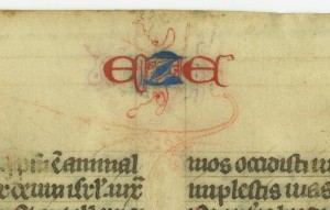 Running title for EZE on the verso of the Ezekiel leaf from 'Ege Manuscript 61'. Photography by Mildred Budny