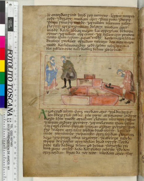 © The British Library Board, Cotton MS Claudius B IV, folio 13v: Genesis 6:12‒22. Reproduced by permission.