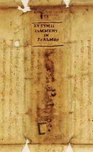 Verso of Leaf from the Dialogues of Gregory the Great, Book III, chapter 7. Photography by Mildred Budny