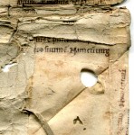 Verso of the Leaf and Interior of the Binding, Detail: Lower Right-Hand Corner, with the Mitered Flap Unfolde