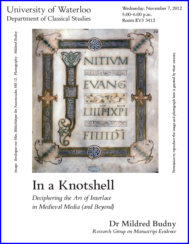 Poster for 'In a Knotshell' (November 2012)with border