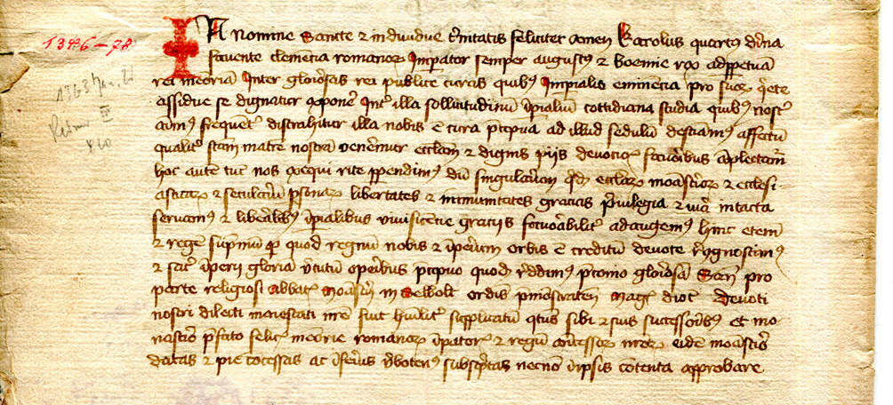 Selbold Cartulary Fragment folio "3" verso lower portion.