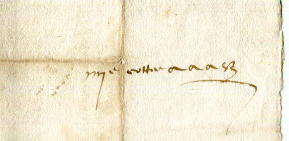 Private Collection, Single-Sheet Document recording 3 Land Purchases in Athis dated 1493 to 1509, Dorse: Lower (Docketing), Turned Sideways.