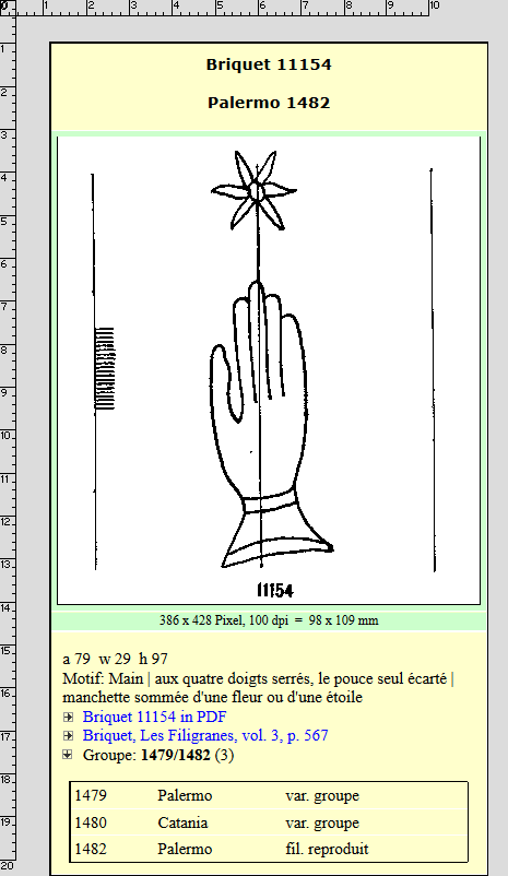 Briquet 11154 Glove with Star or Flower, via Briquet Online