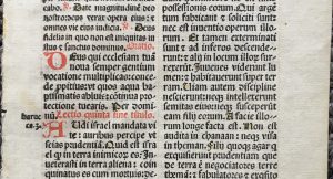 J. S. Wagner Collection, Single Leaf from a Latin Missal containing part of the Mass for Holy Saturday for use in a Carmelite Monastery, printed in 1509 Lucantonio Giunta in Venice. Recto, detail: Middle Portion. Reproduced by Permission