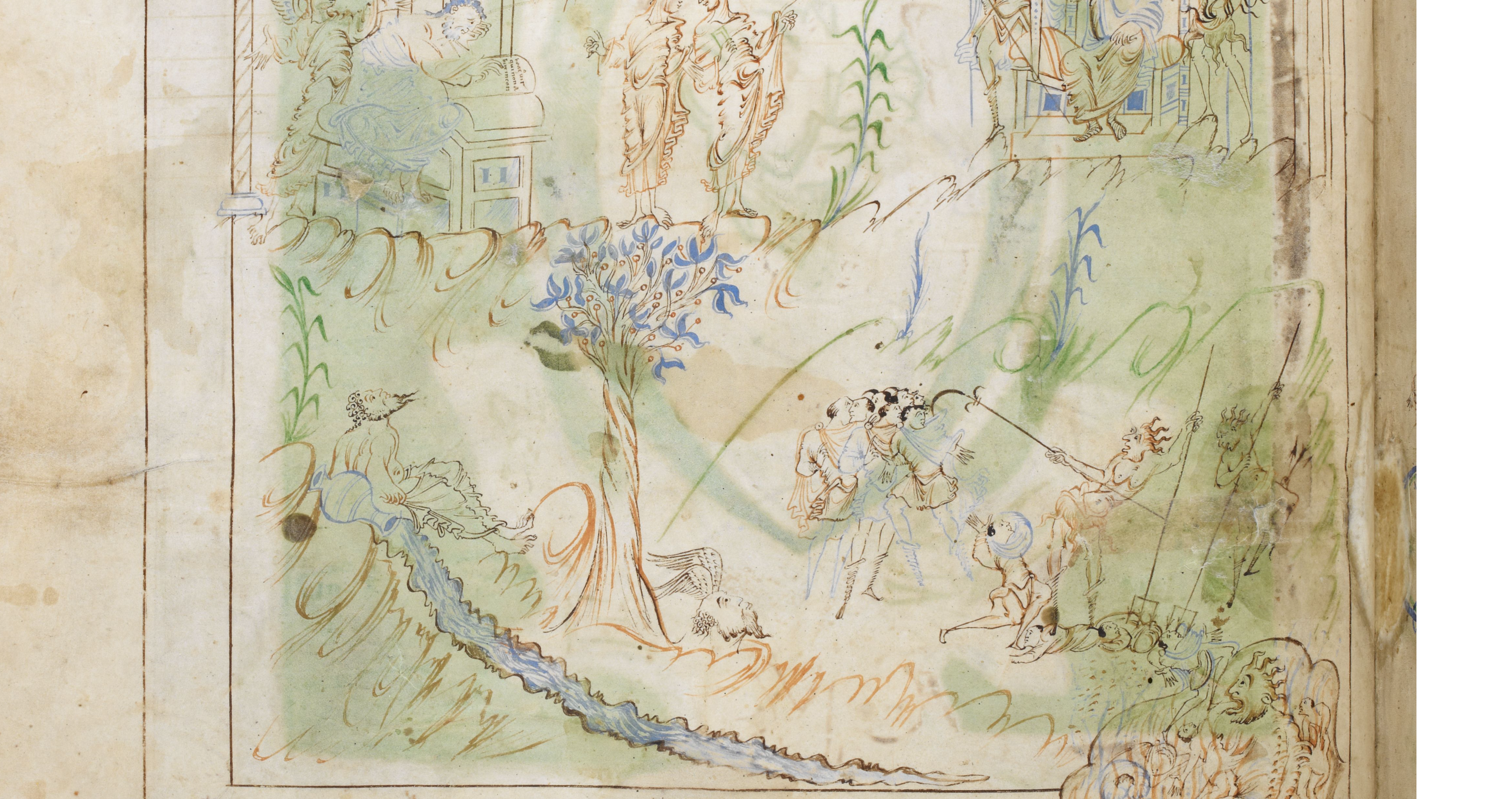 London, British Library, Harley MS 603, folio 1v. "The Harley Psalter", Frontispiece. Image Public Domain.