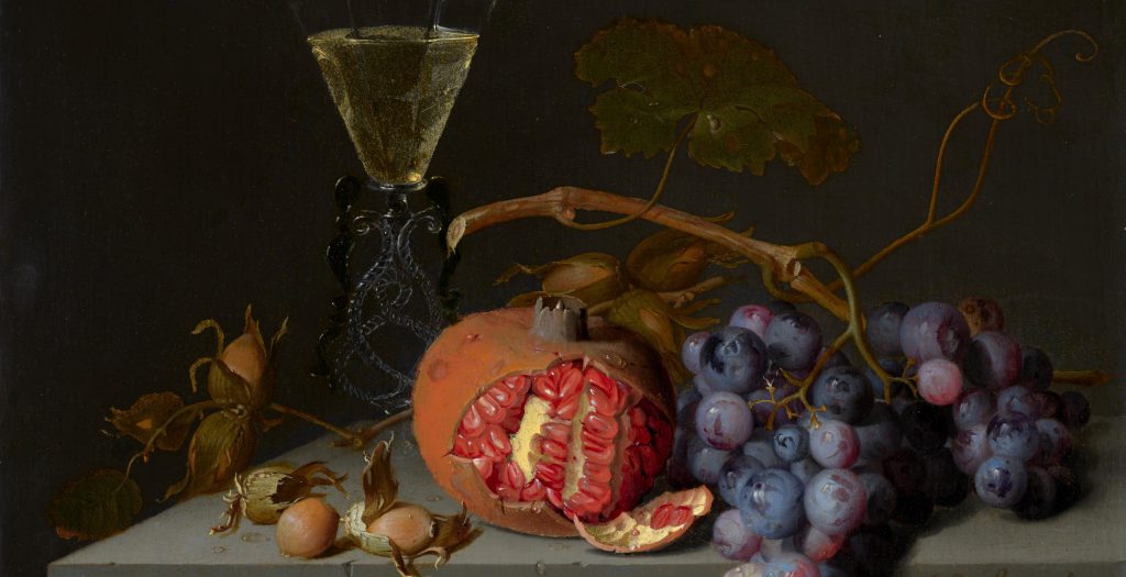 Washington, D.C., National Gallery of Art. Jacob van Walscapelle, Still Life with Fruit (1675). Image Public Domain via https://www.nga.gov/collection/art-object-page.119295.html.