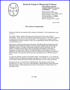 1991 Invitation to 'Technical Literature' Seminar on 13 Jul 1991              