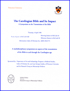 1996 'Carolingian Bible' Symposium Poster              