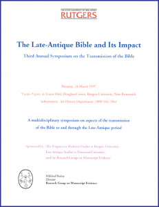 1997 'Late-Antique Bible' Symposium Poster              